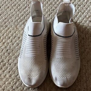 Men's White Slip-On Knit Sneakers